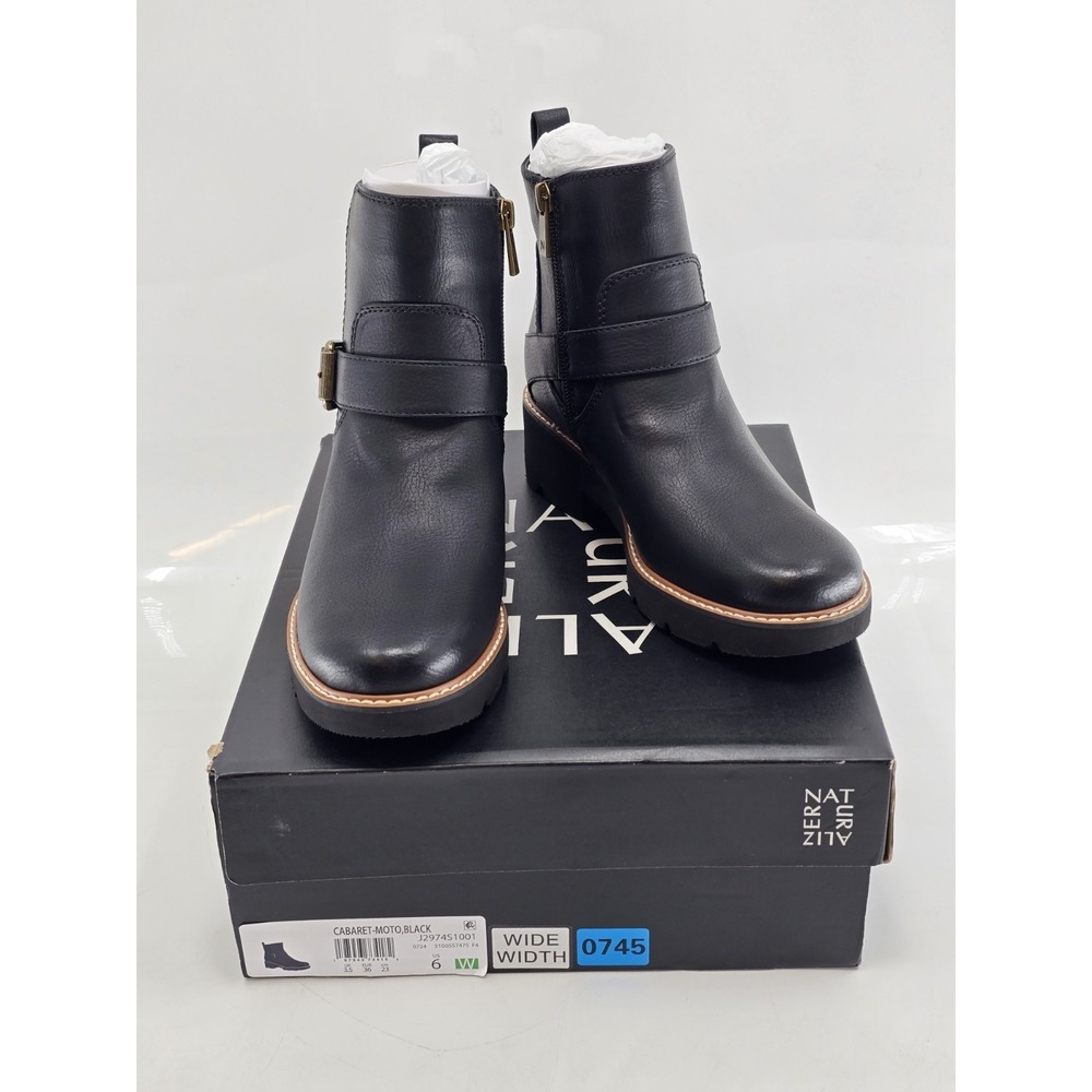 NIB Naturalizer Women's Cabaret Moto Nail Boot - Color Black - Size 6W